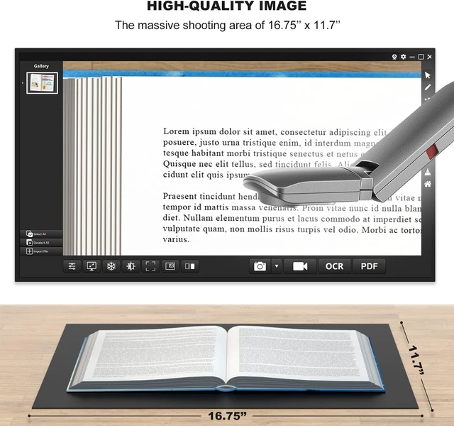 Alt view image 6 of 7 - WiFi/USB/VGA/HDMI Four Mode 8MP Wireless Document Camera with 7200mAh Battery for Teachers, Mac, Windows, Compatible, Online Teaching, Distance Learning and Web Conferencing