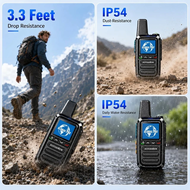 Alt view image 7 of 7 - Global Lifetime Free Walkie Talkies Unlimited Range 4G LTE PoC(Push-to-Talk Over Cellular) Radios Nationwide PTT Two Way Radios Long Distance for Family, Logistics, Company 3pcs with sim Card