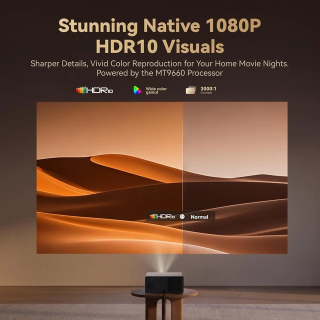 Alt view image 3 of 7 - X5S 1100 ANSI Smart Projector 4K HDR10 Dolby Audio HDMI 2.1