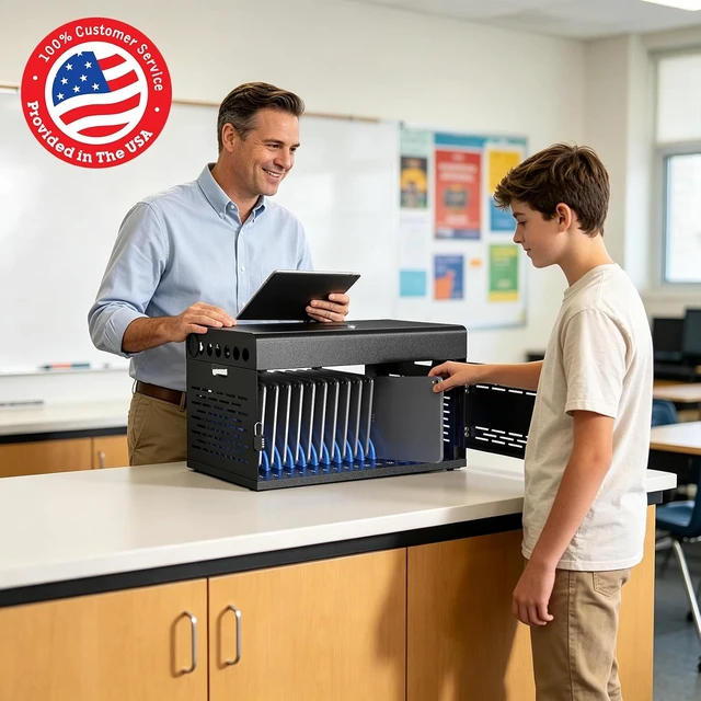 Alt view image 2 of 7 - 16Device Laptop Charging Cabinet Locking Chromebook Charging Station