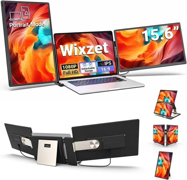 Main image of 15.6" Laptop Screen Extender, Detachable Portable Monitor for Work & Travel