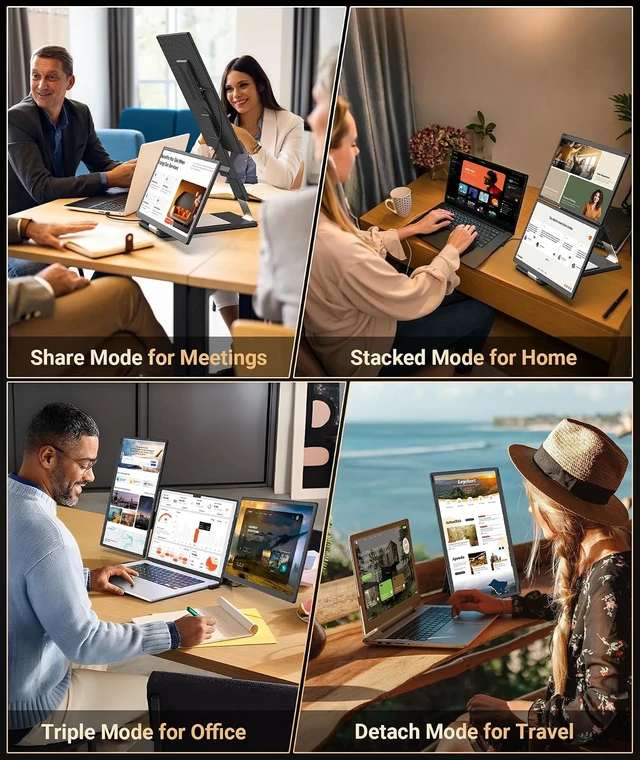Alt view image 6 of 7 - 15.6" Laptop Screen Extender, Detachable Portable Monitor for Work & Travel