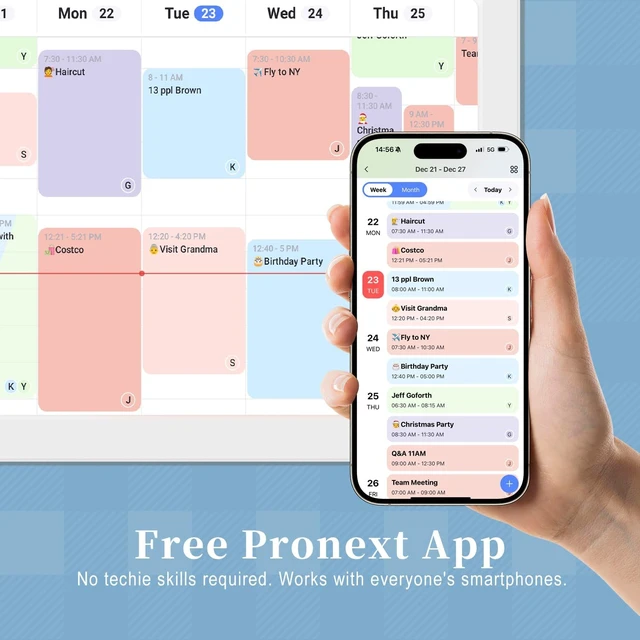 Alt view image 6 of 7 - Digital Calendar, 21.5" Wall Planner & Chore Chart, Event Planner
