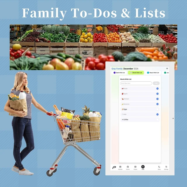 Alt view image 7 of 7 - Digital Calendar, 21.5" Wall Planner & Chore Chart, Event Planner