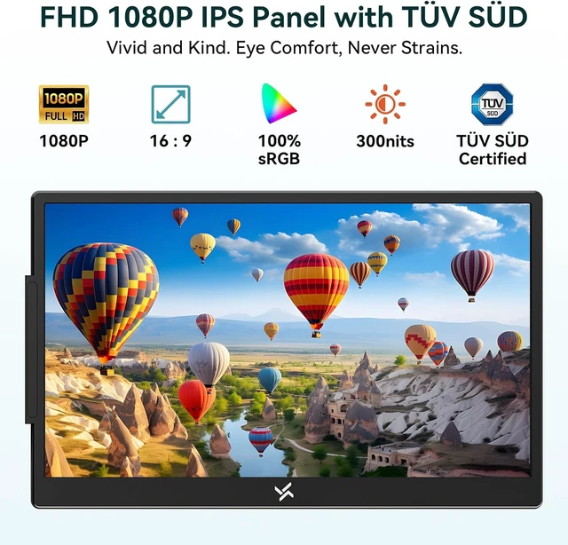 Alt view image 4 of 7 - Triple Laptop Screen Extender, 14" FHD 1080P IPS Laptop Monitor Extender, Portable Monitor for Laptops 13-17", Travel Extended Dual Screen with USB-C Plug & Play for Windows/Mac/Android/Switch