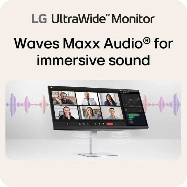 Alt view image 5 of 7 - 34U530A-W 34-inch UltraWide WFHD (2560 x 1080) IPS Wide Computer Monitor, 100Hz, VESA DisplayHDR 400, HDMI, DisplayPort, USB Type-C, Tilt/Height/Swivel Stand, White