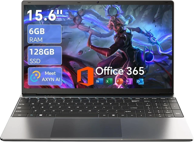 Main image of 15.6" AI Laptop with Office 365, 6GB RAM 128GB SSD, Win 11 Laptops