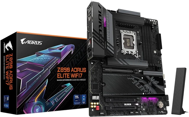 Main image of Z890 AORUS Elite WIFI7 Core Ultra (Series 2) LGA 1851 Motherboard, ATX, DDR5, 4X M.2, PCIe 5.0, Thunderbolt 4, 2.5GbE LAN, EZ-Latch