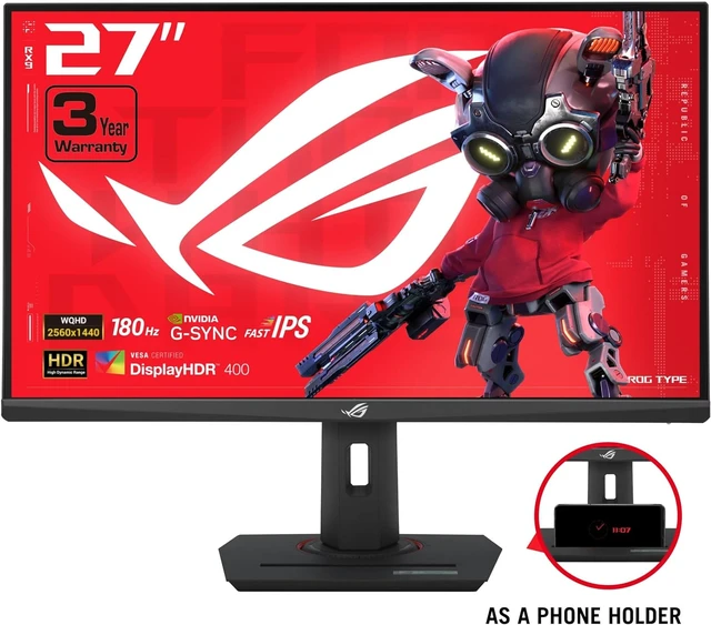 Alt view image 2 of 7 - ROG XG27ACS 27 Inch 1440p 180Hz USB-C G-SYNC HDR Gaming Monitor