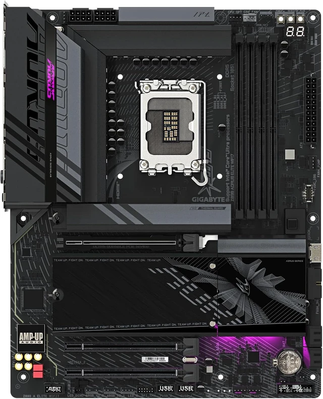 Alt view image 5 of 7 - Z890 AORUS Elite WIFI7 Core Ultra (Series 2) LGA 1851 Motherboard, ATX, DDR5, 4X M.2, PCIe 5.0, Thunderbolt 4, 2.5GbE LAN, EZ-Latch