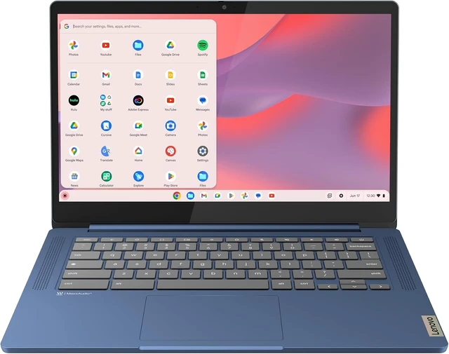Alt view image 2 of 7 - IdeaPad Slim 3 Chromebook Laptop - 2024 - Lightweight Laptop - Waves MaxxAudio® Speakers - 14" HD Display -720p Camera - 4GB Memory - 64GB Storage - MediaTek Kompanio 520 - Abyss Blue