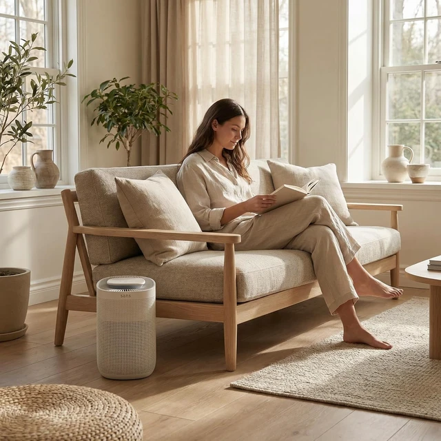 Alt view image 3 of 3 - Air Purifier Mini for Large Rooms (Up to 490 Sq Ft) True HEPA