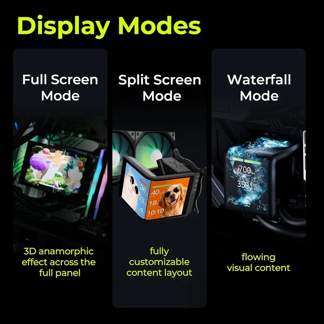Alt view image 6 of 7 - Panorama SE 360mm AIO Curved Screen GIPHY Built-in Asetek 280w TDP