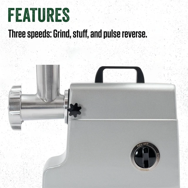 Alt view image 3 of 7 - Products MightyBite #8 Meat Grinder, 500 Watt Aluminum Electric Meat Grinder for Home Use, Compact Food Processor for Grinding, Sausage Stuffing, Cooking