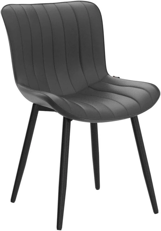 Alt view image 5 of 7 - Dining Chairs Set of 2 Mid-Century Modern Kitchen Chair Black