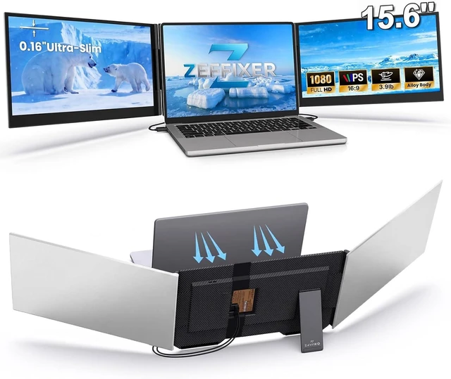 Main image of 15.6" Triple Laptop Screen Extender, 1080P FHD Ultra-Slim Portable Monitor