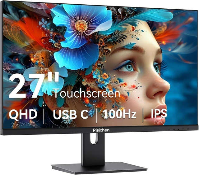 Main image of Touchscreen Monitor 27" 2K 100Hz Gaming Monitor, QHD 2560x1440 IPS PC Monitors, 10-Point Touch Screen Computer Monitors, with USB C HDMI DP Ports, Built-in Speakers
