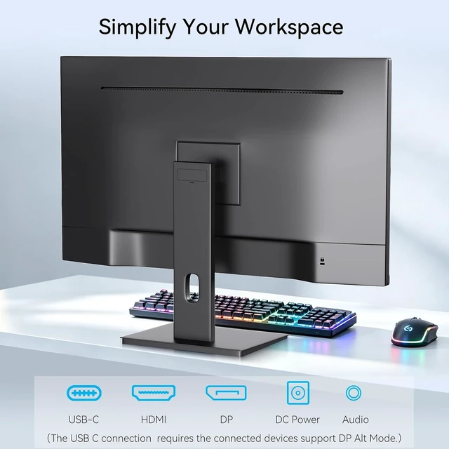 Alt view image 5 of 7 - Touchscreen Monitor 27" 2K 100Hz Gaming Monitor, QHD 2560x1440 IPS PC Monitors, 10-Point Touch Screen Computer Monitors, with USB C HDMI DP Ports, Built-in Speakers