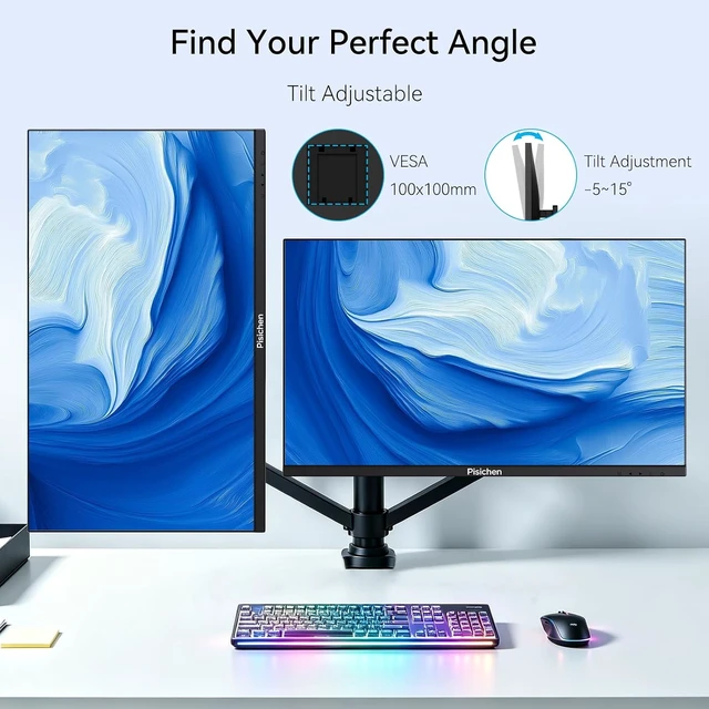 Alt view image 7 of 7 - Touchscreen Monitor 27" 2K 100Hz Gaming Monitor, QHD 2560x1440 IPS PC Monitors, 10-Point Touch Screen Computer Monitors, with USB C HDMI DP Ports, Built-in Speakers