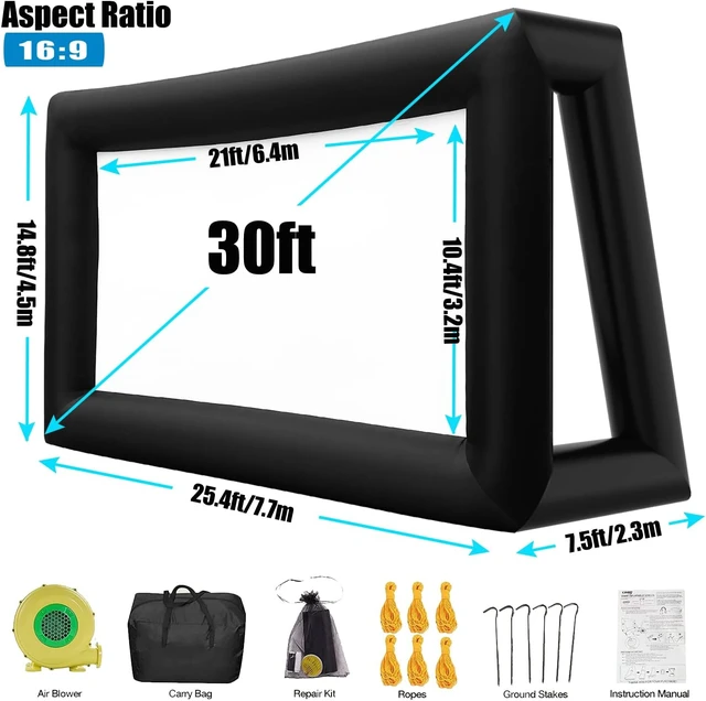Alt view image 4 of 7 - Inflatable Projector Screen for Outside, 30FT Movie Screen