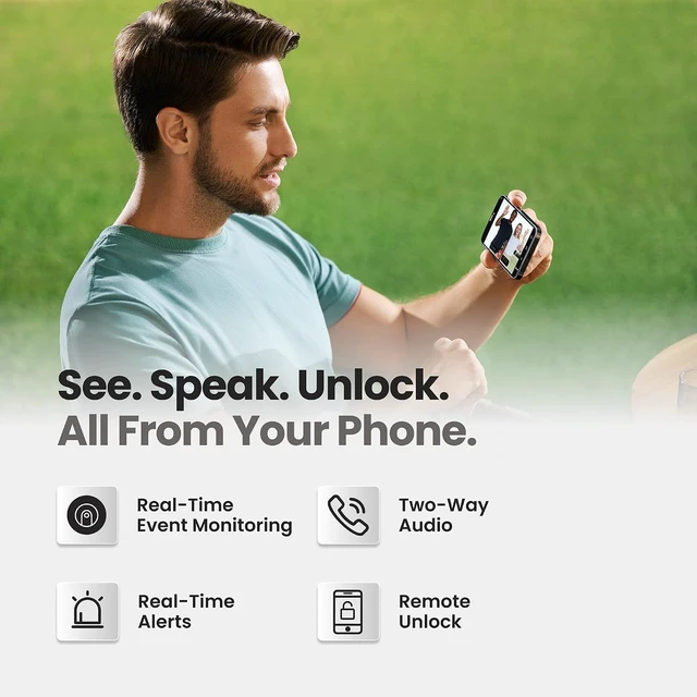 Alt view image 5 of 7 - Veno Pro Smart Lock with Camera, Palm Vein Keyless Entry