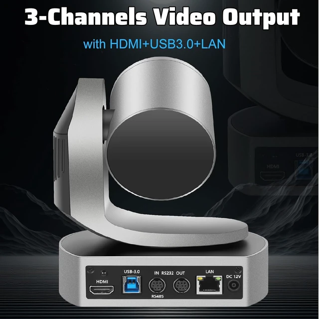 Alt view image 3 of 7 - 4K HDMI PTZ Camera,Optical 20X Zoom Conference Room Camera,Auto Focus and auto Tracking,with IP/USB3.0/HDMI/RS232/RS485 for Live Streaming Video Conference and Church Education