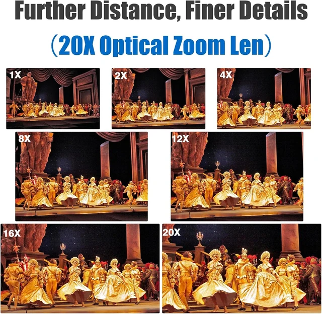 Alt view image 5 of 7 - 4K HDMI PTZ Camera,Optical 20X Zoom Conference Room Camera,Auto Focus and auto Tracking,with IP/USB3.0/HDMI/RS232/RS485 for Live Streaming Video Conference and Church Education