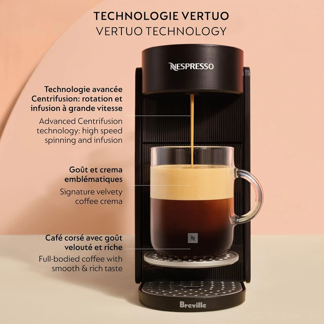 Alt view image 2 of 7 - Vertuo Up Coffee Machine with Milk Frother, Ink Black