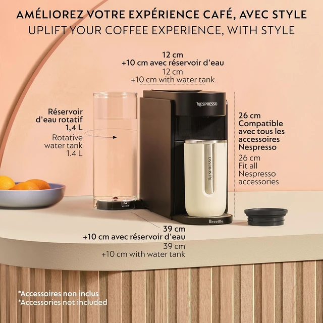 Alt view image 4 of 7 - Vertuo Up Coffee Machine with Milk Frother, Ink Black