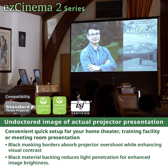 Alt view image 5 of 7 - ezCinema 2 Projector Screen, Aluminum, Black