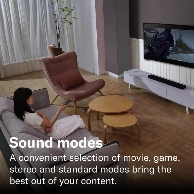 Alt view image 4 of 6 - SR-B30A Sound bar with Built-in Subwoofers, Dolby Atmos Sound bar for TV, Home Theater Sound System for TV, Bluetooth, Black