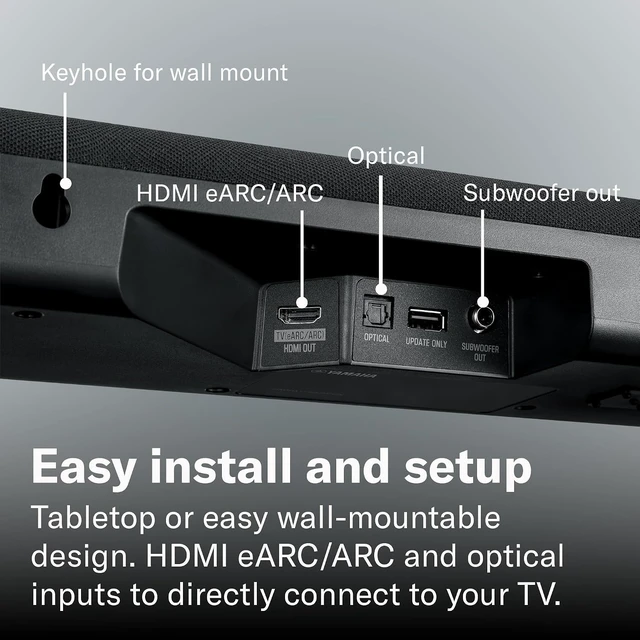 Alt view image 5 of 6 - SR-B30A Sound bar with Built-in Subwoofers, Dolby Atmos Sound bar for TV, Home Theater Sound System for TV, Bluetooth, Black