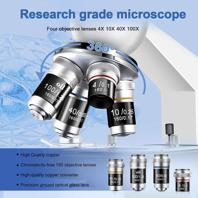 Alt view image 2 of 7 - Trinocular Microscope 40X-5000X Magnification Laboratory Grade with Dual Mechanical Stage and HD USB Camera Microscopes for AdultsAdult Trinocular Microscope with Electronic Eyepiece