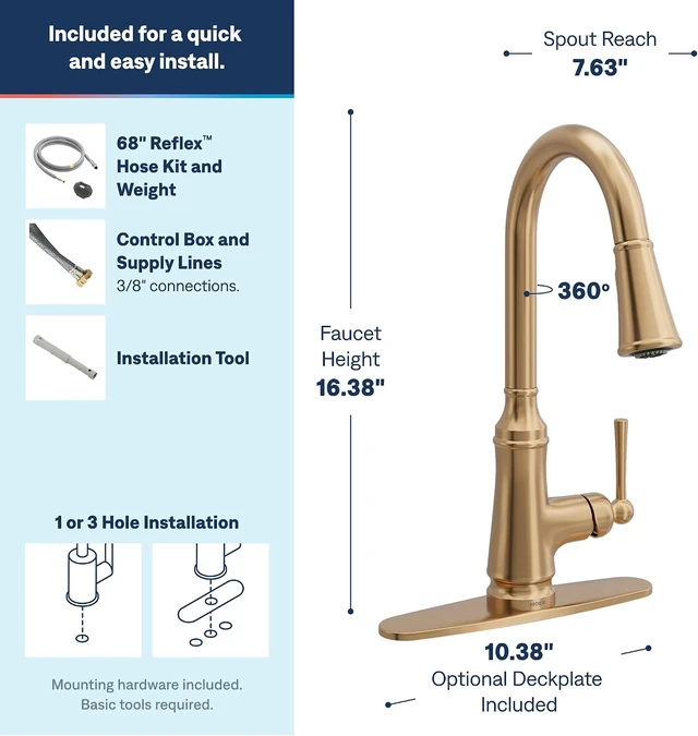 Alt view image 3 of 7 - Jaslynn Pulldown Kitchen Faucet, Bronzed Gold, 87618BZG