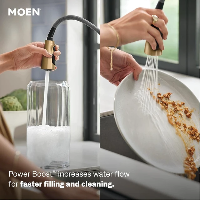 Alt view image 4 of 7 - Jaslynn Pulldown Kitchen Faucet, Bronzed Gold, 87618BZG