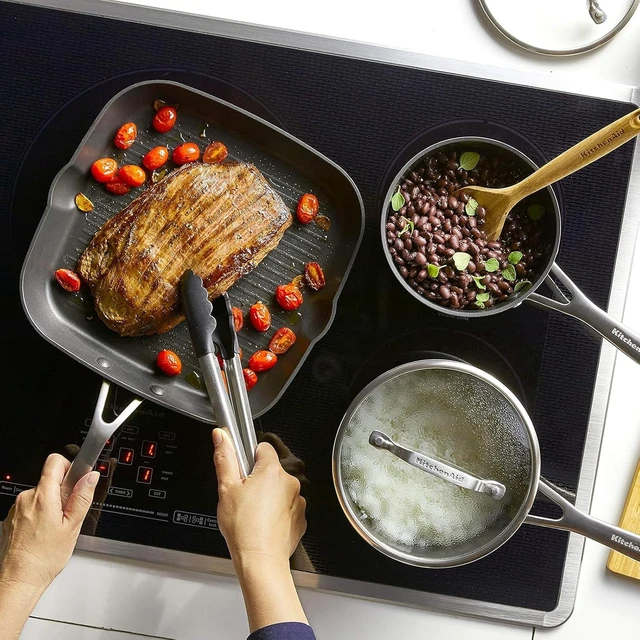Alt view image 7 of 7 - Hard-Anodized Induction Nonstick Cookware Pots and Pans Set
