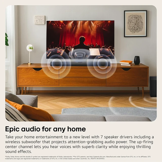 Alt view image 3 of 7 - S70TY 3.1.1 ch QNED TV Matching Soundbar with Wireless Subwoofer - Black