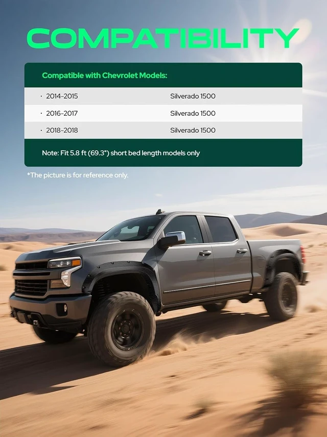 Alt view image 3 of 7 - Pocket Bolt-Riveted Style Fender Flares w/Hardware Kit for Chevy
