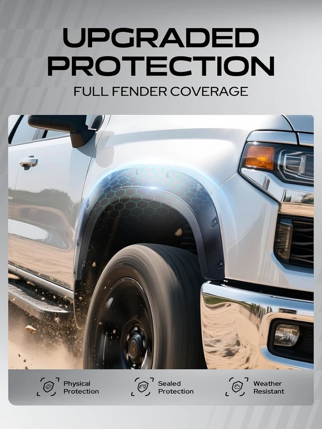 Alt view image 6 of 7 - Pocket Bolt-Riveted Style Fender Flares w/Hardware Kit for Chevy