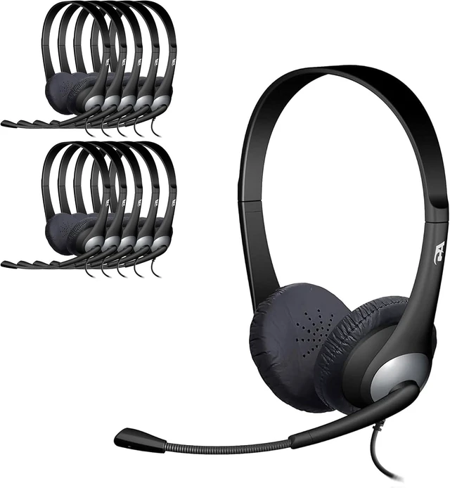 Main image of AC-204 Carton of 24 Stereo Classroom Headsets w/Single Plug and Y-Adapter