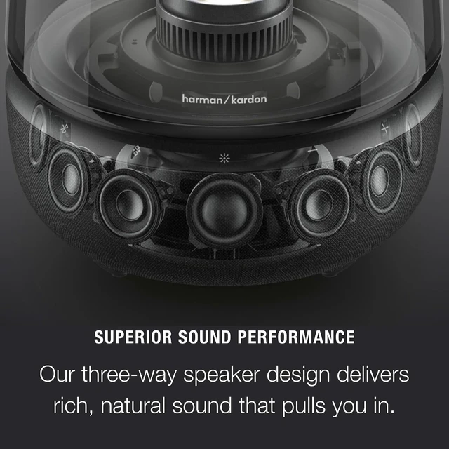 Alt view image 3 of 6 - Aura Studio 5 - Bluetooth Home Speaker - Constant Sound Field with 3-Way Speaker & 360-Degree Lighting - Music Streaming & Auracast Multi-Speaker Connection