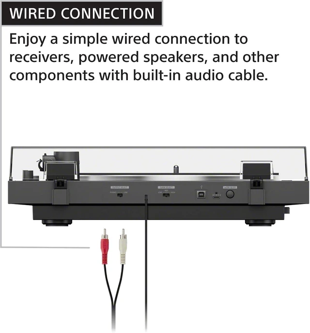Alt view image 3 of 7 - PS-LX3BT Wireless Bluetooth Turntable with Full Auto Playback