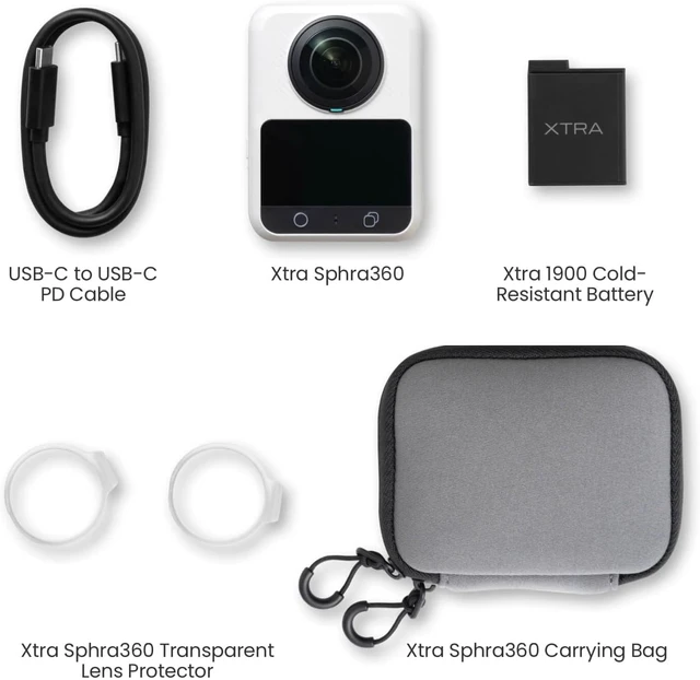 Alt view image 6 of 6 - Xtra 360 Camera, 8K Panoramic Video, 1-Inch Sensor Equivalent, 100MP High Resolution, Waterproof Action Camera, 105GB Built-in Storage, Bullet Time, Broad Compatibility, Vlog