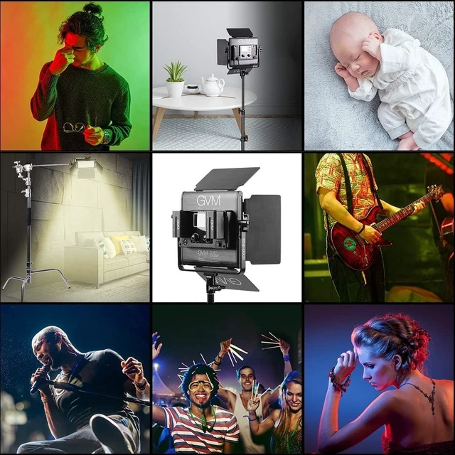 Alt view image 6 of 6 - GVM RGB LED Video Lighting Kit, 800D Studio Video Lights with Panel, APP Control for YouTube Photography Lighting, , 3200K-5600K, 8 Kinds of The Scene Lights, 3 Packs