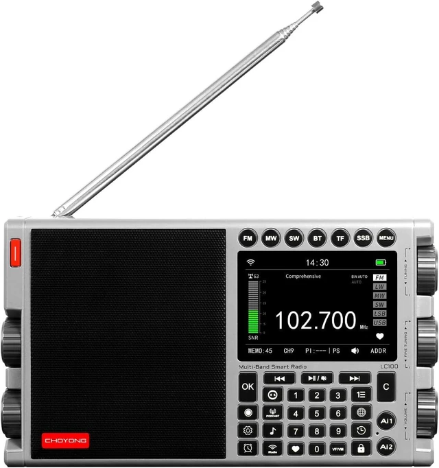Main image of LC100 Multi-Band Smart Internet Radio,WiFi/4G,AM/FM/MW/SW (Silver)
