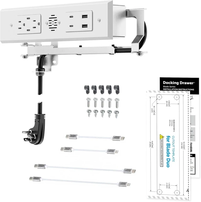 Main image of in-Drawer Outlet Kit, 4 30W USB-C, 2 USB-A & 2 AC