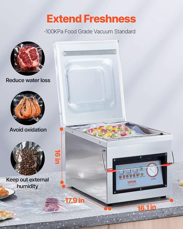 Alt view image 2 of 7 - Chamber Vacuum Sealer 320W Sealing Power 12.6 Inch Sealing Length