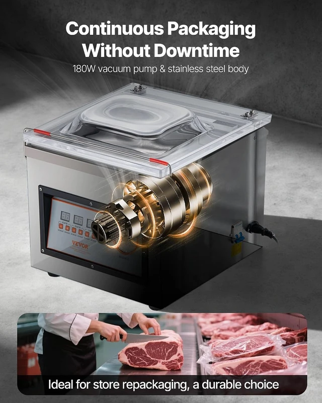Alt view image 5 of 7 - Chamber Vacuum Sealer 320W Sealing Power 12.6 Inch Sealing Length