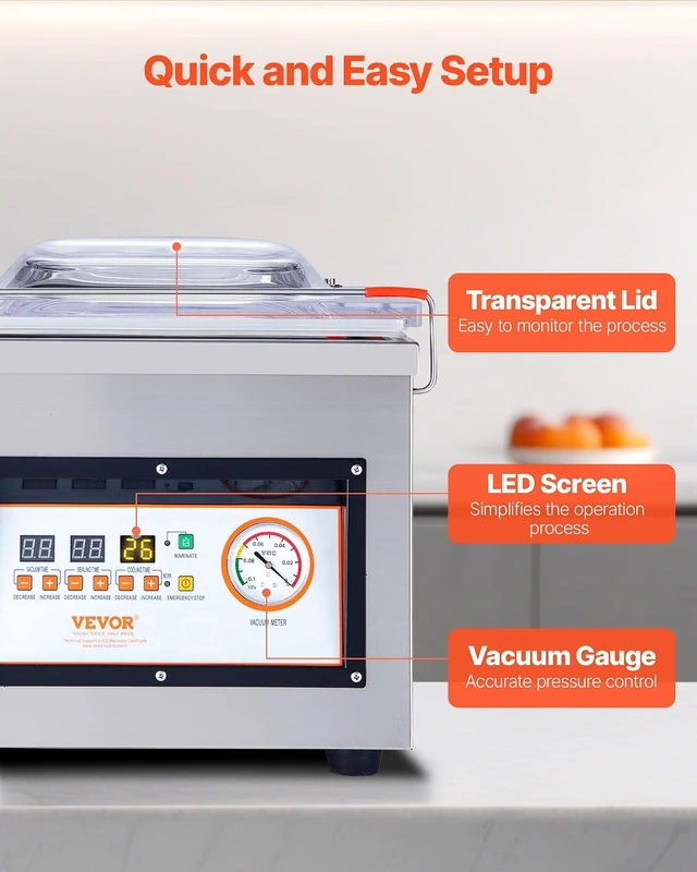 Alt view image 6 of 7 - Chamber Vacuum Sealer 320W Sealing Power 12.6 Inch Sealing Length