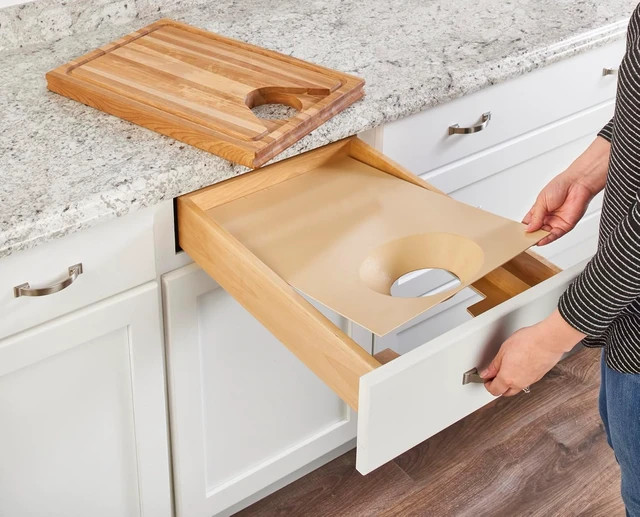 Alt view image 2 of 7 - Wood Base Cabinet Cutting Board Drawer Replacement System w/Soft-Close